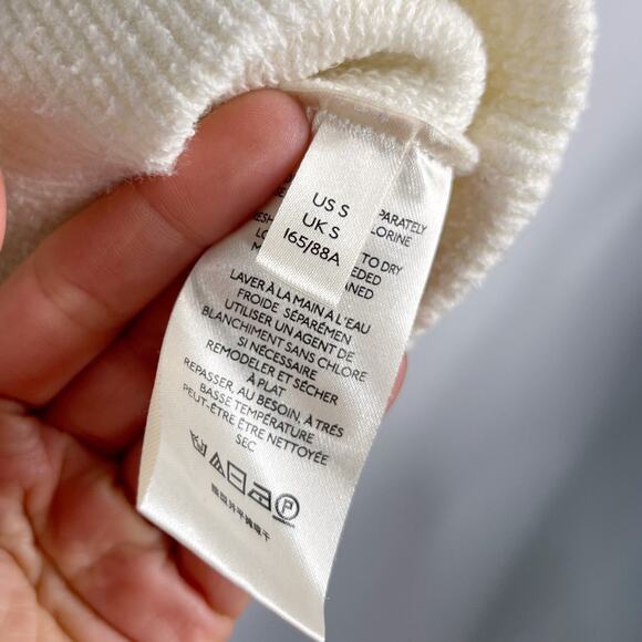 Free People Small Cream Ottoman Slouchy Tunic Sweater Pullover Cotton Oversized - Picture 7 of 11